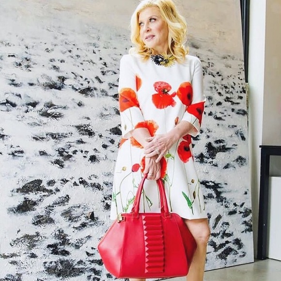 Kristina George red leather top handle handbag - Picture 6 of 8